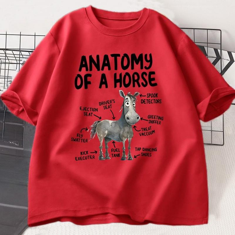 Anatomy of A Horse T Shirt Funny Horse Lover Tshirt Unisex WOMEN Graphic Streetwear Short Sleeve Tshirt Harajuku Unisexs Clothing