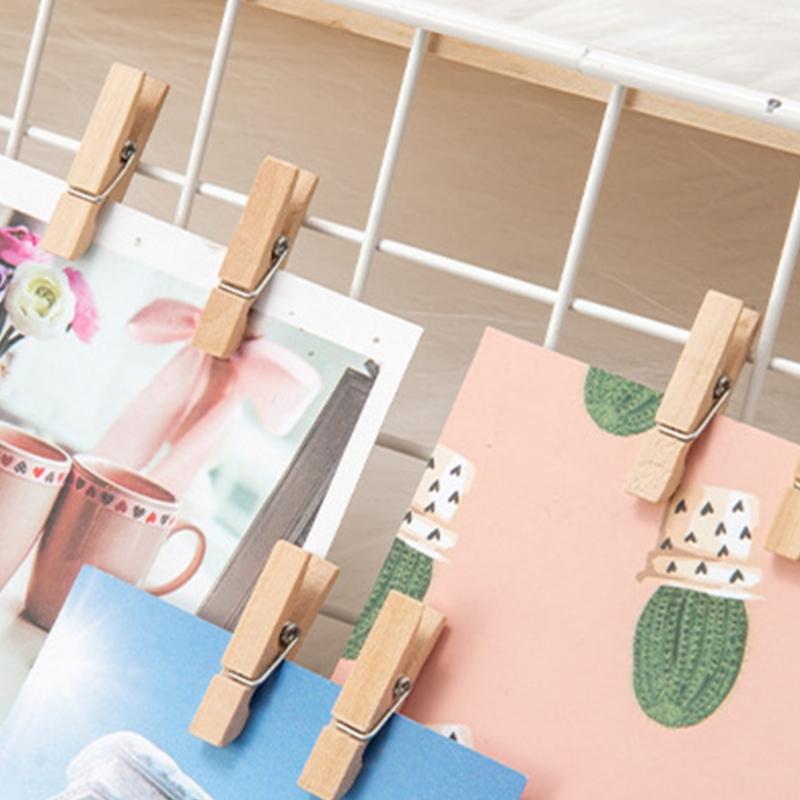12Pieces Easter Bunnies Photo Peg with 1.5Yard String Wood Photo Clip Wood Pegs For Photo Hanging And Easter Decoration