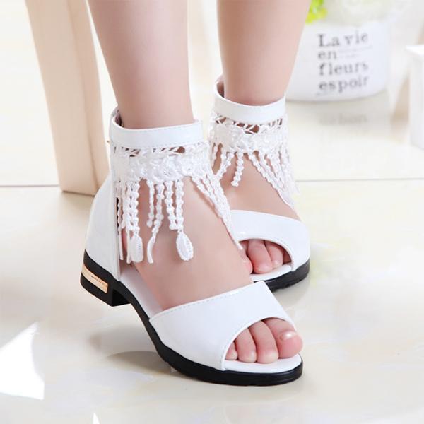 

Детская обувь принцессы для девочек на мягкой подошве, студенческая римская обувь 31 белый