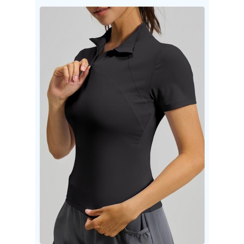 Damen S Kurzarm Yoga T-Shirt Zum Laufen Slim Fit Hohe Elastizität Fitnessstudio Top