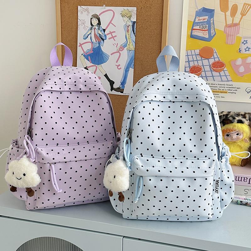 Schoolbag New Cute Polka Dot Student Backpack Research Trip Female Small Backpack Tutoring Bag Male Korean Versatile Shoulder