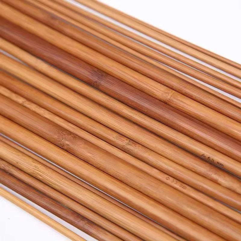 36cm Double-Ended Carbonized Bamboo Knitting Needles - Sharp, Smooth DIY Yarn Tool