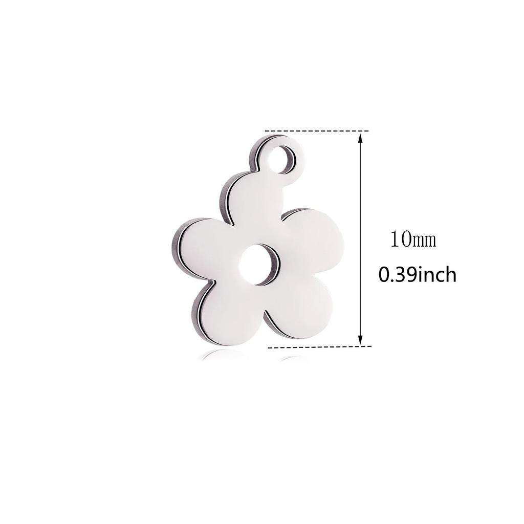 1pc Mini Star Moon Charms For Making Necklace Bracelet Pendants Findings stainless steel Flower Love Charm DIY Handmade Jewelry