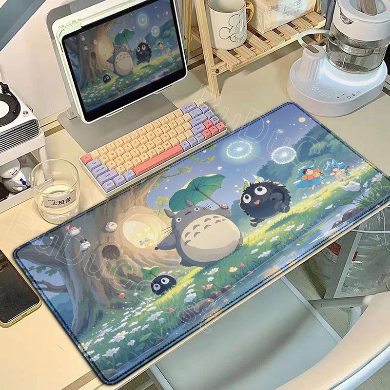 Tappetino Mouse Bordo Bloccato Anime T-Totoros Mouse Pad Accessori Gaming per Laptop Nuovo Gioco per Computer Tastiera Tappetino da Scrivania Mousepad XXL per Regalo