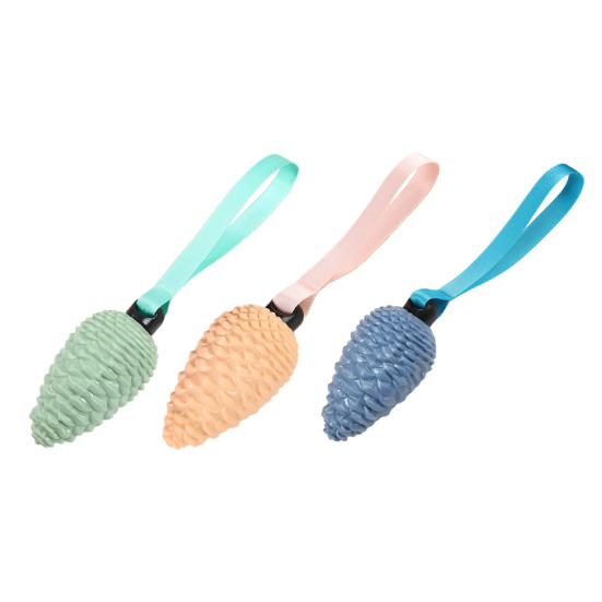 Giocattolo Morso Squeaky per Cani a Forma di Pigna Addestramento Pulizia Interattivo Cane Resistente