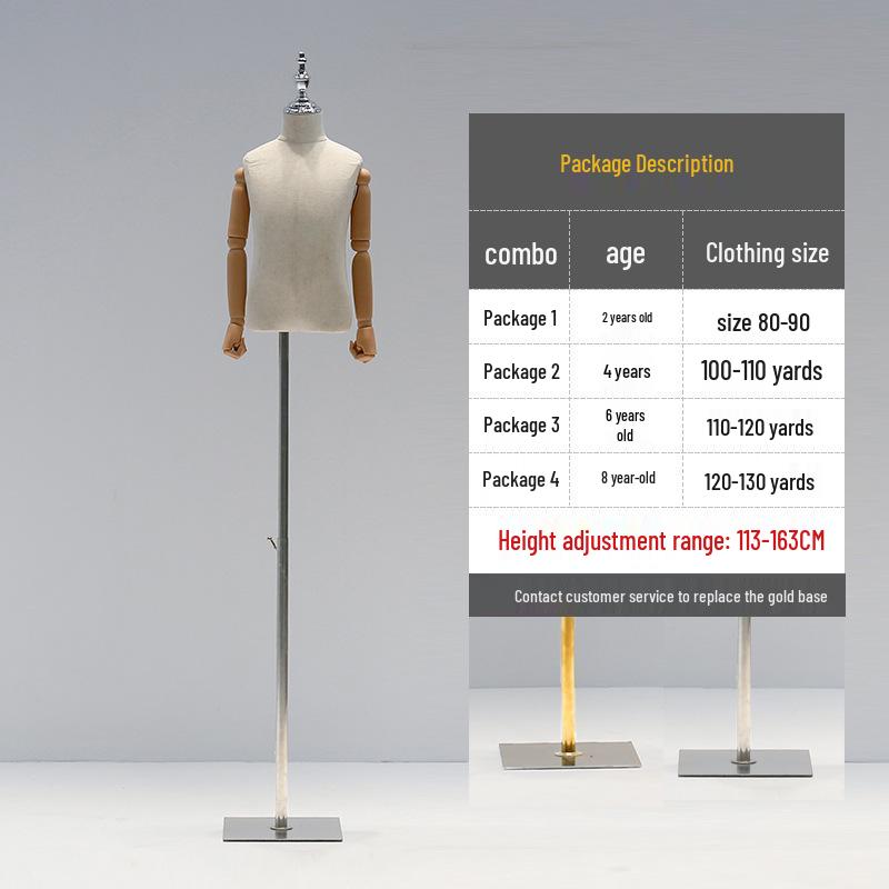 

Дитячий манекен для демонстрації одягу до пояса з головою для хлопчиків та дівчаток Age 2