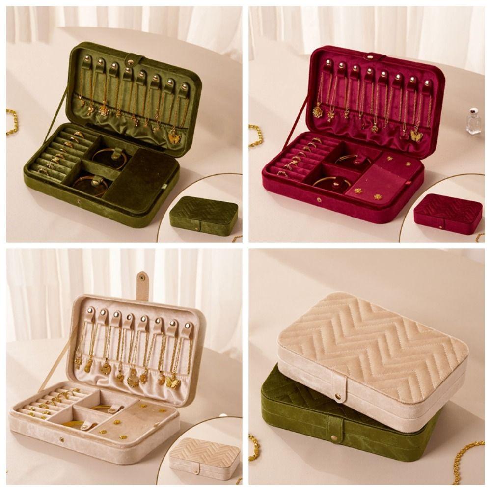 Rings Necklace Velvet Jewelry Holder Bracelet Earrings Jewelry Storage Case Gift