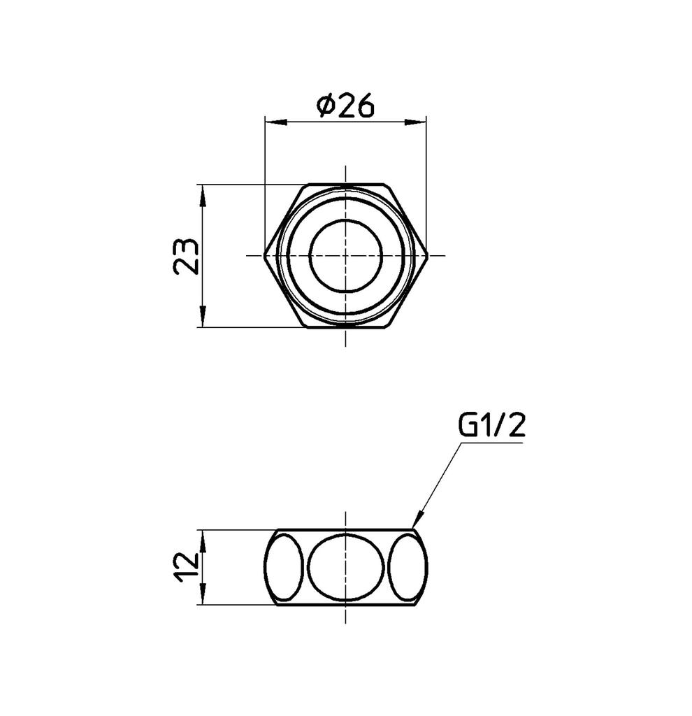 SANEI Cap Nut with for Closing Unnecessary Pipe Gasket, G1/2 Thread, Openings, PB41A-24-13