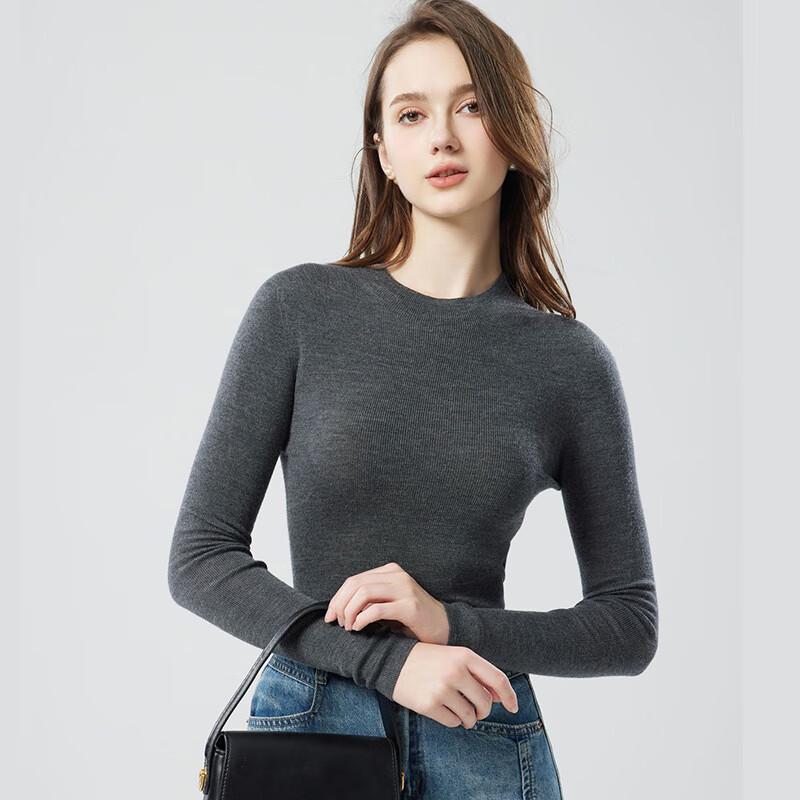 Fengxun Women's Slim-Fit 100% Merino Wool Turtleneck Sweater