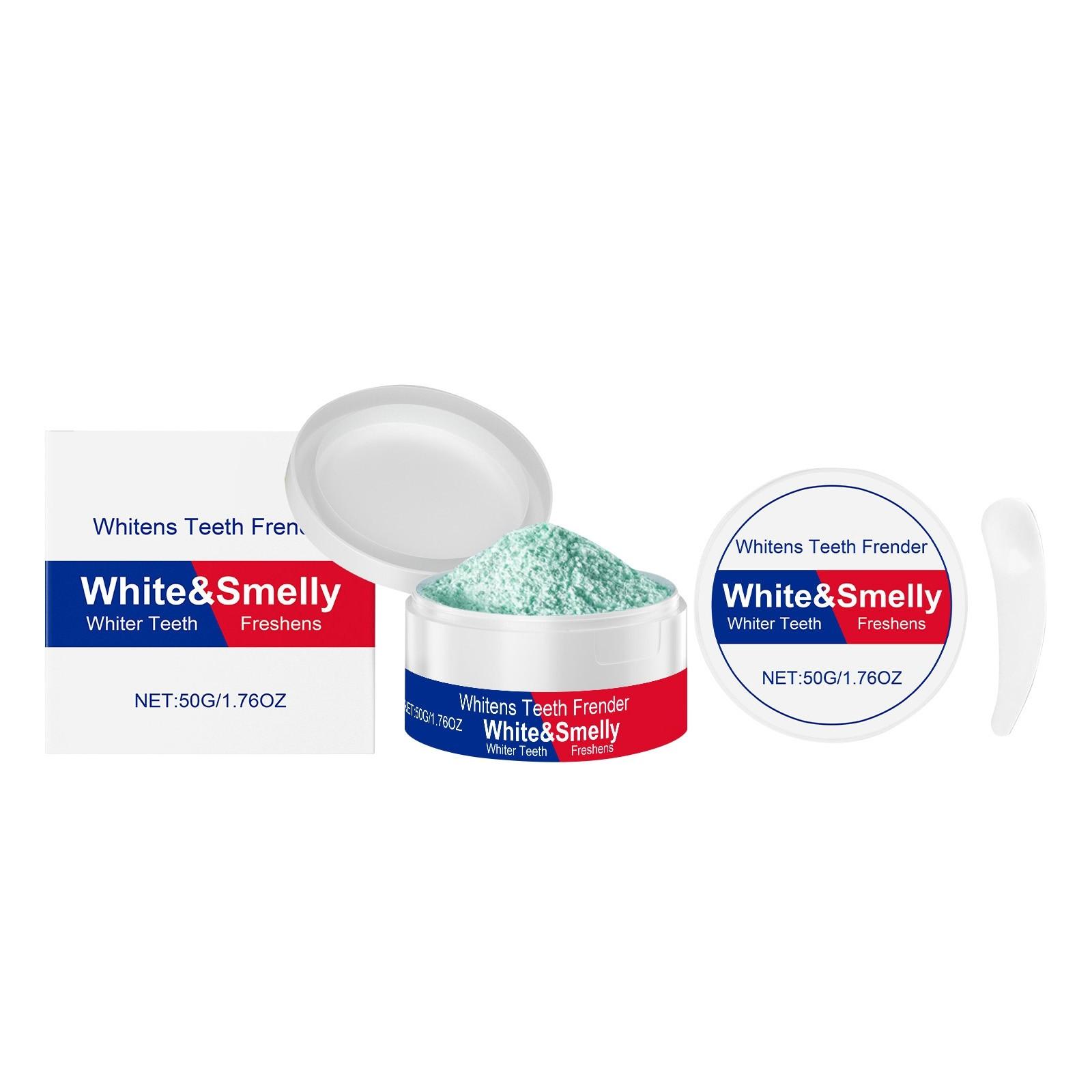 

Отбеливающий порошок для зубов, эффективно укрепляет зубную эмаль и освежает дыхание (50г) белый