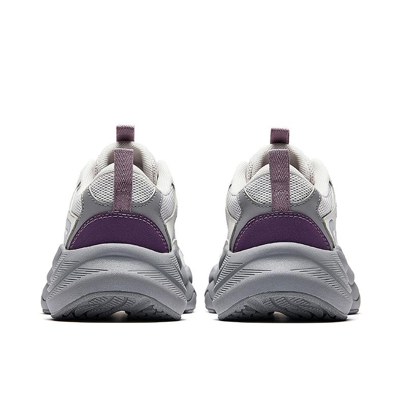 Anta Cushioning, Wear Resistant Low top Chunky Sneakers Women's Gray Silver Purple 122548840-5