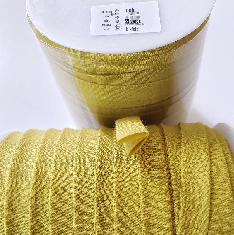 Red Double Fold Bias Binding Tape - No-Iron Polyester Cotton for DIY Cheongsam, 1.2" Width