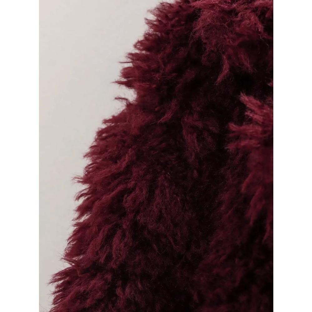 2024 Autumn Winter Women Casual Artificial Wool Jackets Fashion Streetwear Solid Turn Down Collar Warm Oversized Thick Coats