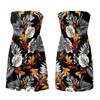 Women Sleeveless Strapless Tube Dress Floral Print Casual Summer Beachwear Lightweight Comfortable Fit Above Knee Length