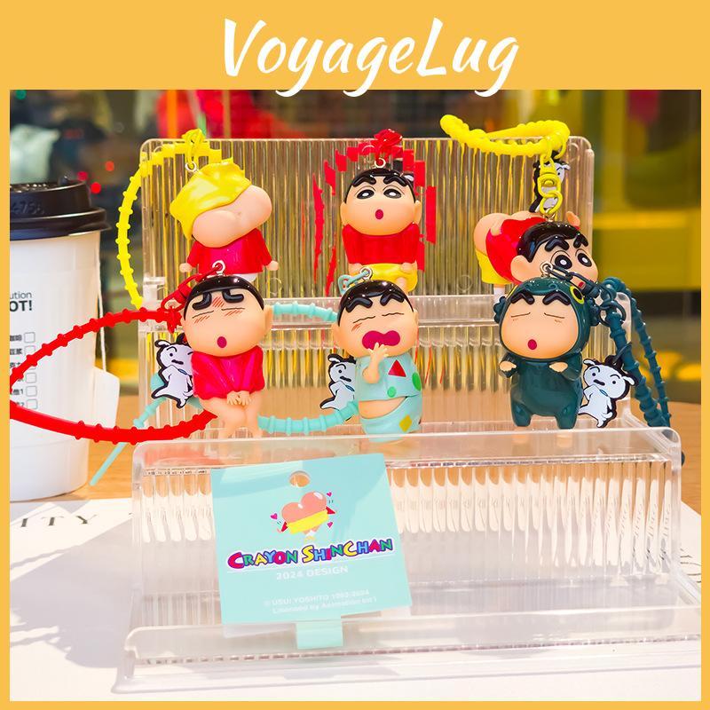 Eyecatching Shinchan Crayon Keychain With Diverse And Whimsical Poking Characters Butt