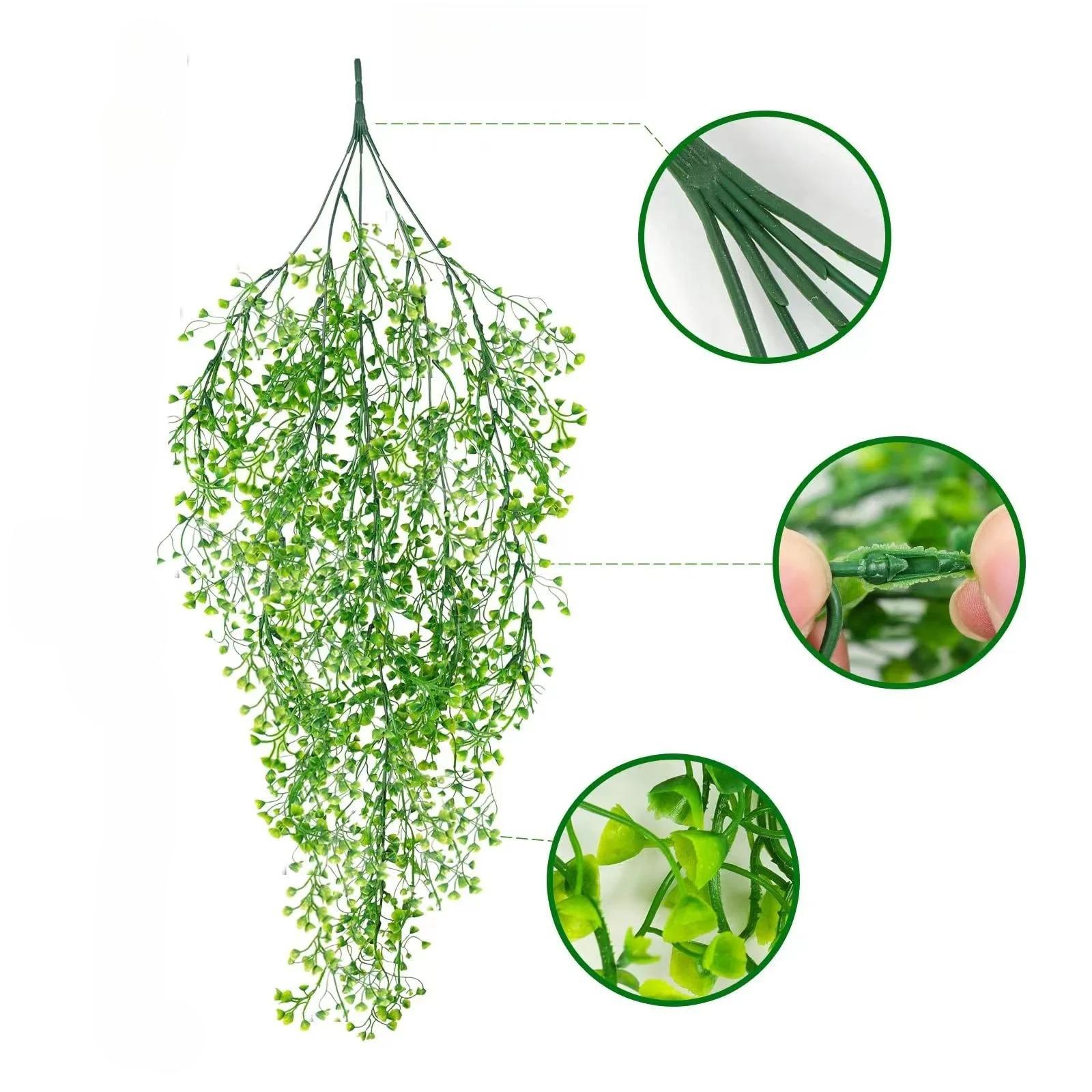 

2 Artificial Wisteria Hanging Plants - Realistic Plants, Ideal for Home, Party, and Wedding Hanging Decorations
