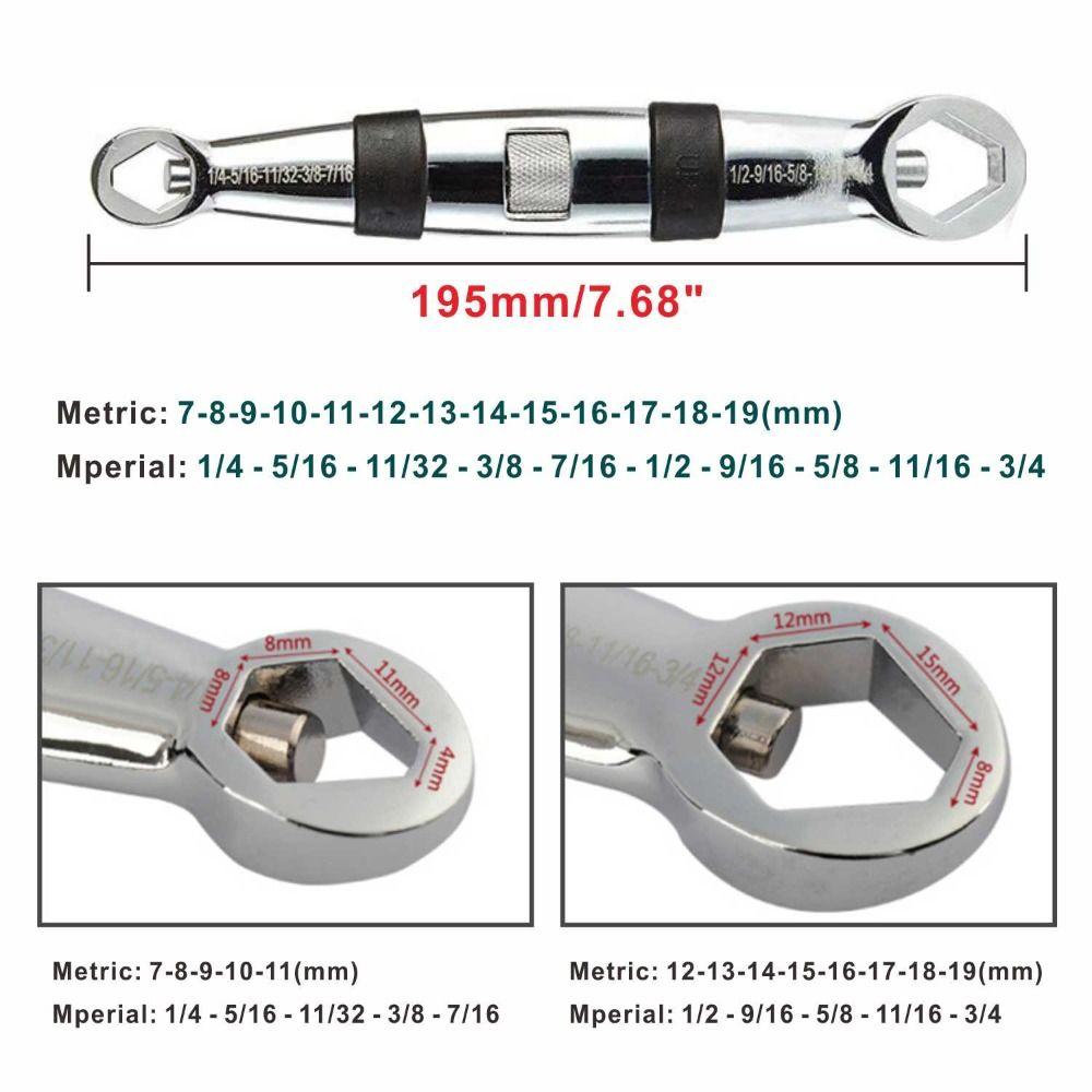 Adjustable Hand Tool Multifunctional CR-V Wrench Set 7-19mm Spanner 23 In 1 Ratchets