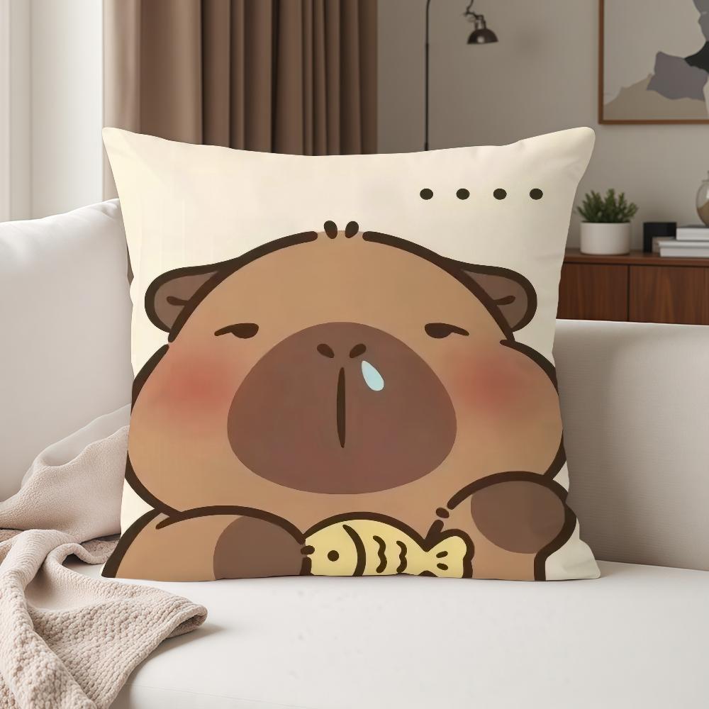 Cartoon Cute Capybara Pillow Case Suitable For Bedrooms Living Rooms Cars Home Decoration