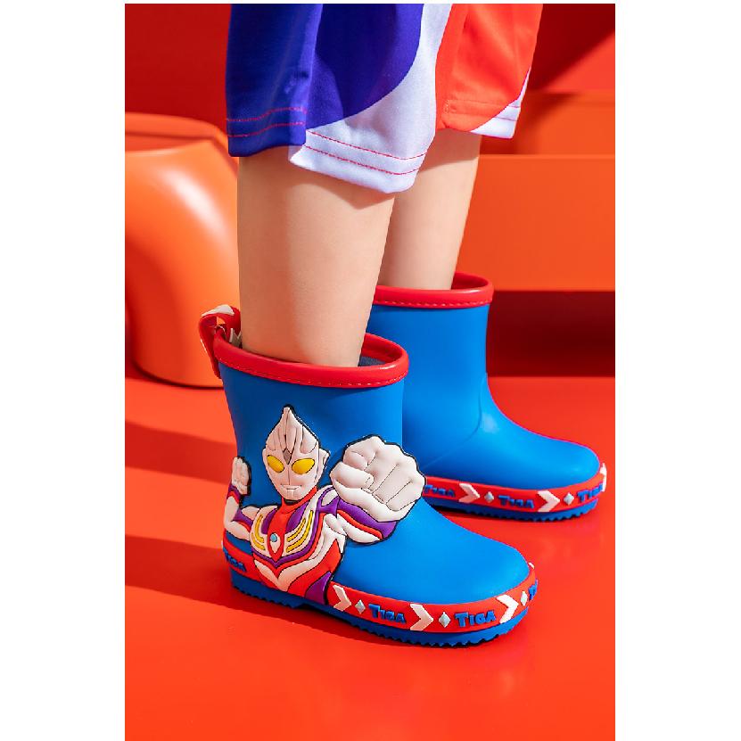 Ultraman Boys' Rain Boots Four Seasons Thick Sole Non-Slip Thick Sole Cartoon Zero Tiga Boys' Toddler Baby Rain Boots