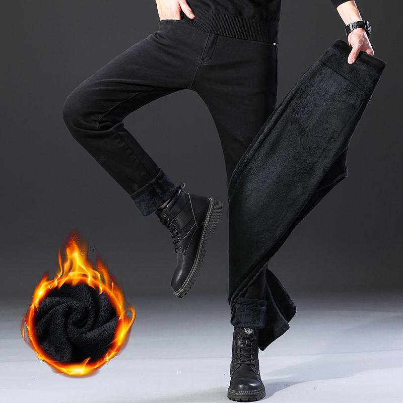 

Чоловічі джинси слім-фіт на флісовій підкладці: Корейський стиль, Еластичний, Прохолодний, Трендовий для Осені/Зими - Ідеальний для учнів середньої школи та молодих дорослих 28