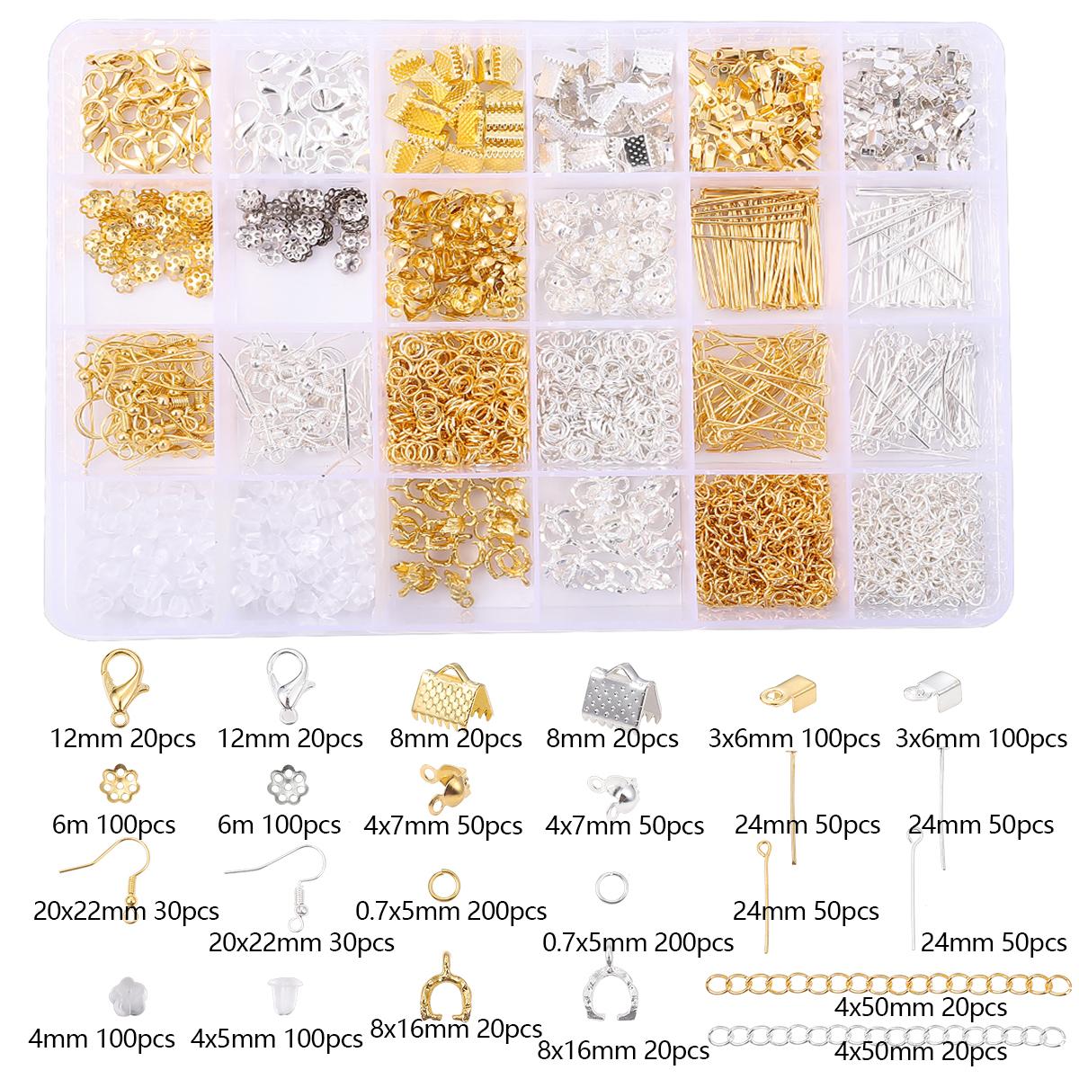 

1 комплект/коробка, металлические подвески, застежки-крючки, серьги, иглы для аксессуаров для самостоятельного изготовления ювелирных изделий