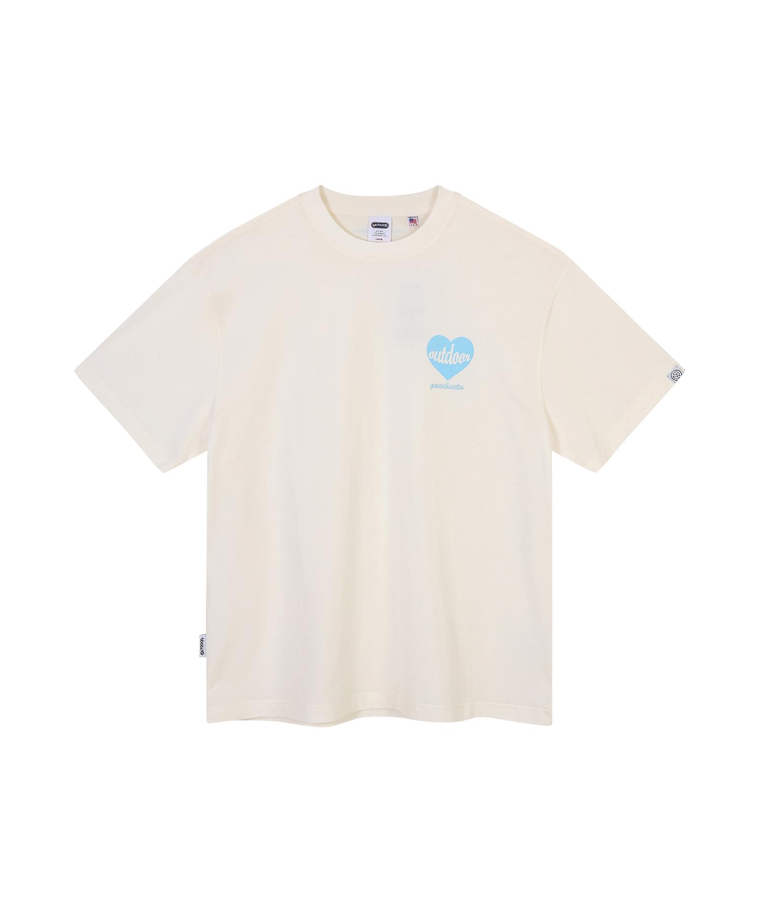 Outdoor Products Heart Logo Half Sleeves (Ivory) Ivory/S