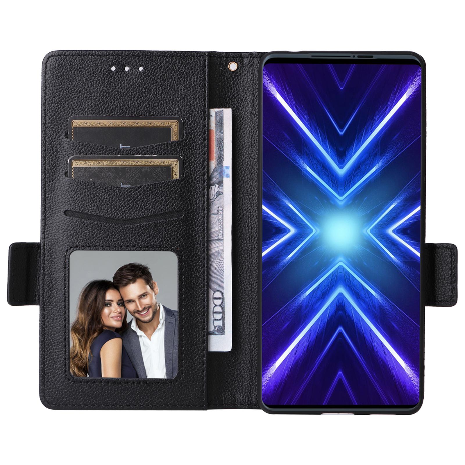 

For HTC U24 Pro 5G Case with Wrist Strap Litchi Texture PU Leather Wallet Phone Cover Black