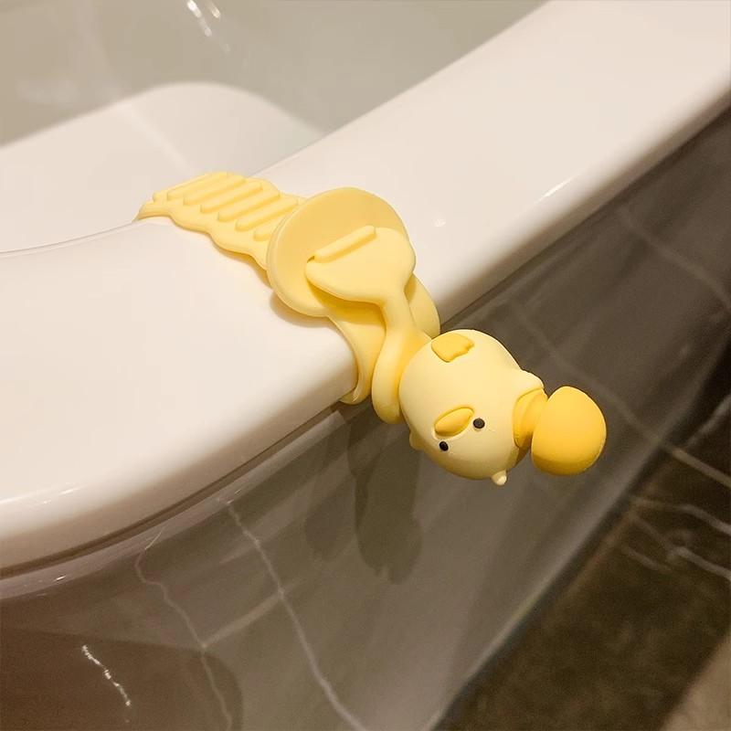 Cute Toliet Lid Lifter Seat Handle Holder Kawaii Toilet Seat Lifter Touch Free Silicone Toilet Lid Handle Bathroom Accessories M