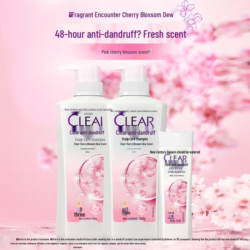 Clear Women's Cherry Blossom Refreshing Anti-Dandruff Shampoo Set