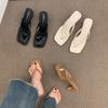 French Sandals Flip-flops Fairy Shoes Summer Wear 2025 New Simple Toe High-heeled Sandals