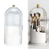 Makeup Brush Holder with Lid Clear Dustproof 360 Degree Rotating Makeup Brush Holder   for Vanity Desktop Bathroom Countertop