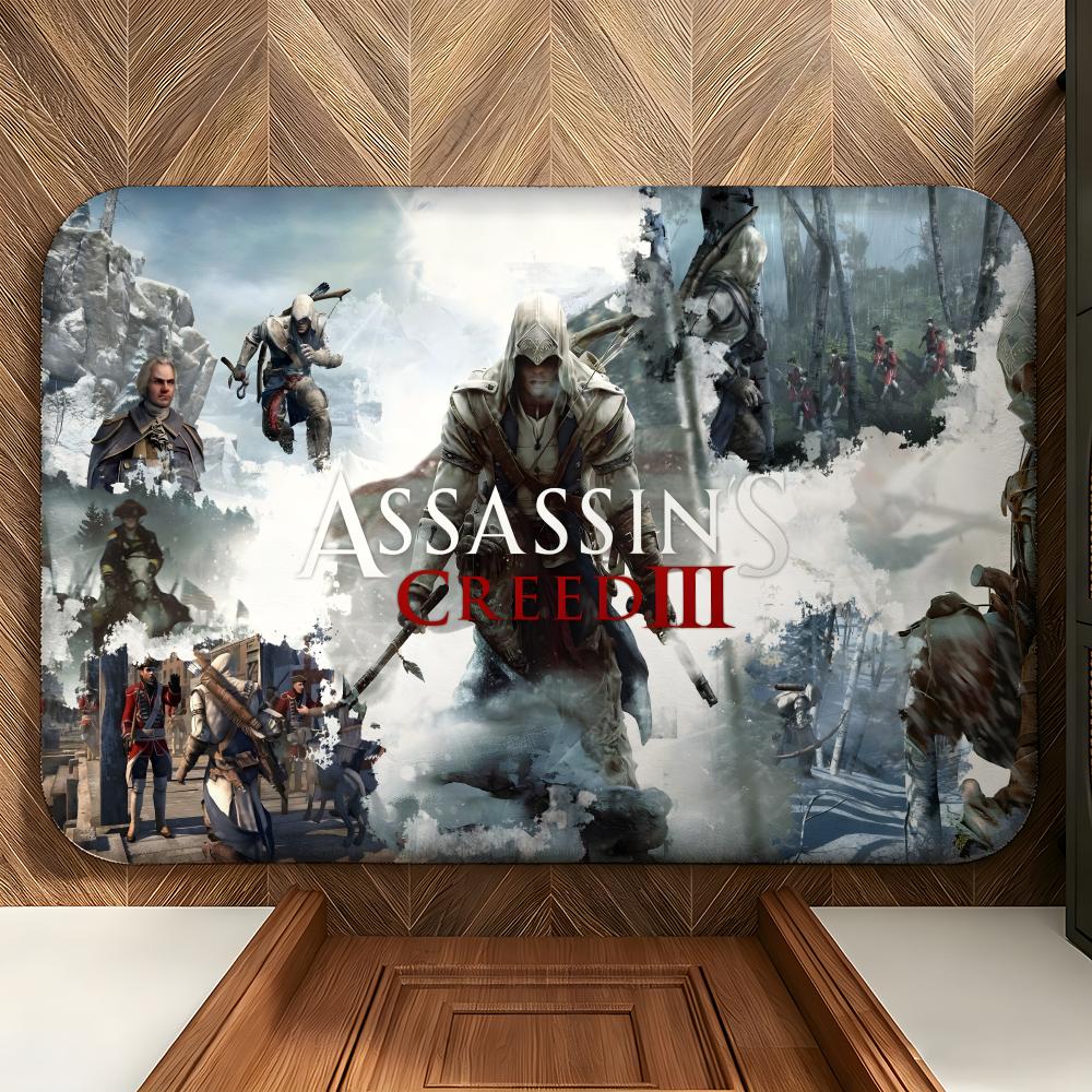 game A-Assassins Game C-Creed Floor Mat Soft Flannel Floor Mat Suitable for Entryways, Living Rooms, Bedrooms, and Bathrooms
