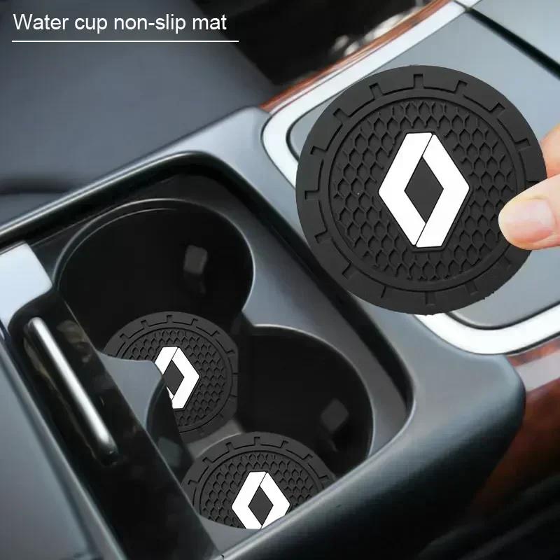 Car Coaster Non-Slip Silicone Mat For Renault DACIA Scenic Loguna Twingo Symbol Fluence Espace Clio Auto Interior Accessories MM1