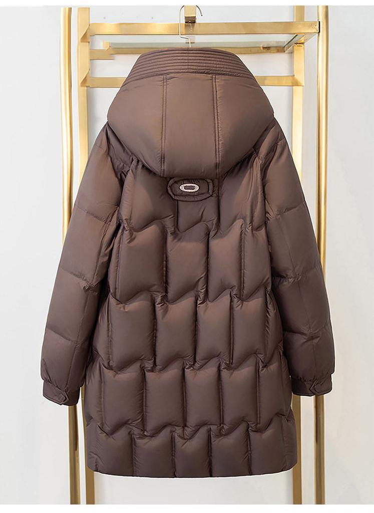 Stylish Temperament Down Jacket: Thickened Mid-Length Winter Coat for Middle-Aged & Elderly Women