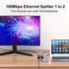 Ethernet Splitter 100Mbps High Speed Network Distributor Universal Plug-Play Gigabit Ethernet Splitter LAN Splitter with USB