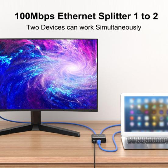 Ethernet Splitter 100Mbps High Speed Network Distributor Universal Plug-Play Gigabit Ethernet Splitter LAN Splitter with USB