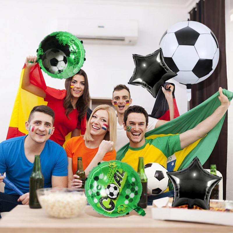 3D Football Soccer Balloons with Ball & Sneaker Shapes Ideal for Themed Parties Birthday Sports Event Decorations Supplies
