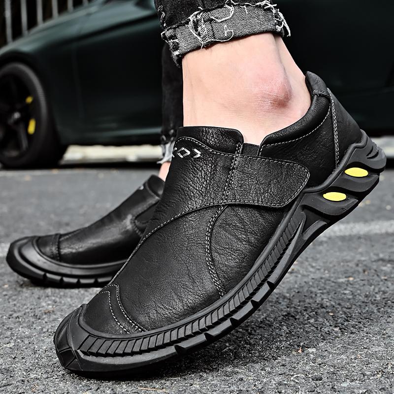 Übergröße Herren Sneaker Frühling Herbst Freizeitschuhe Atmungsaktive Slipper Leder Flache Schuhe Herrenmode Bequeme Laufschuhe