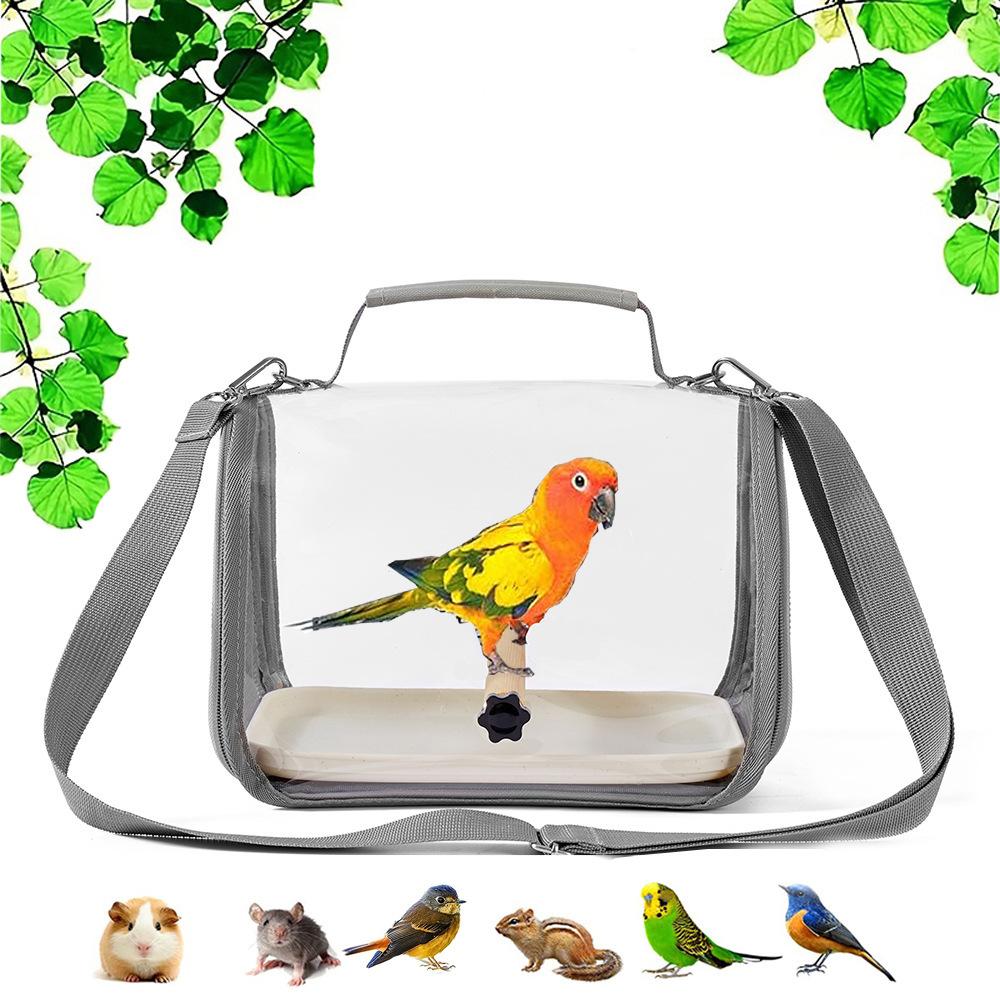 1Pc Outdoor Gray Plastic Portable Bag Small Bird Takeaway Bird Cage for Small Birds Pigeons Lizards Travel Takeaway