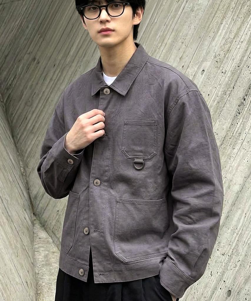 Underoff Crop French Work Jacket Dark Grey