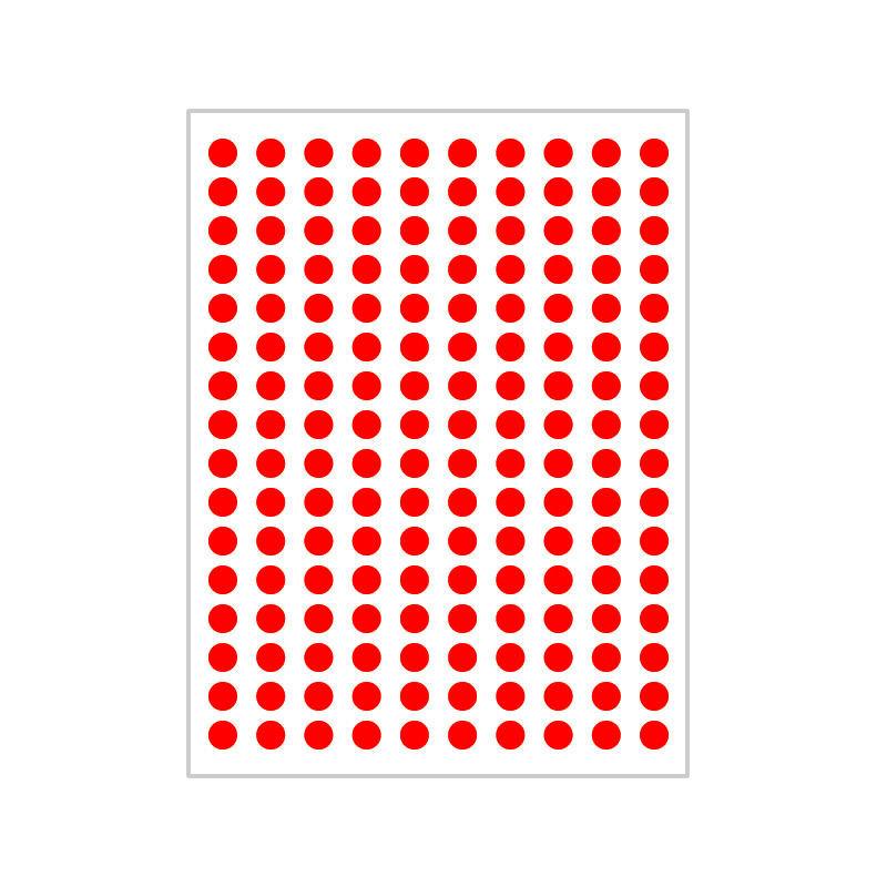 10 Colors Mixed Polka Dot Round Label Stickers: Small & Large, Red, Yellow, Blue, Green, Pink, White, Black, Orange