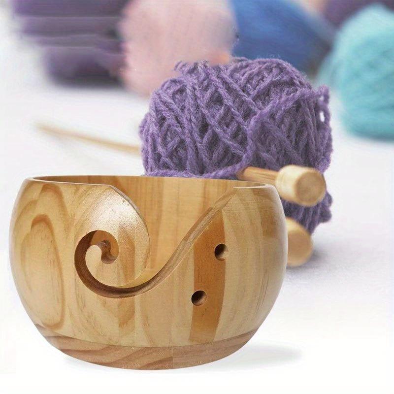 Garnaufbewahrungsschale Holz Häkelgarnhalter Strickwolle Garn Organizer Schalen mit Loch Handarbeitsbedarf Aufbewahrung