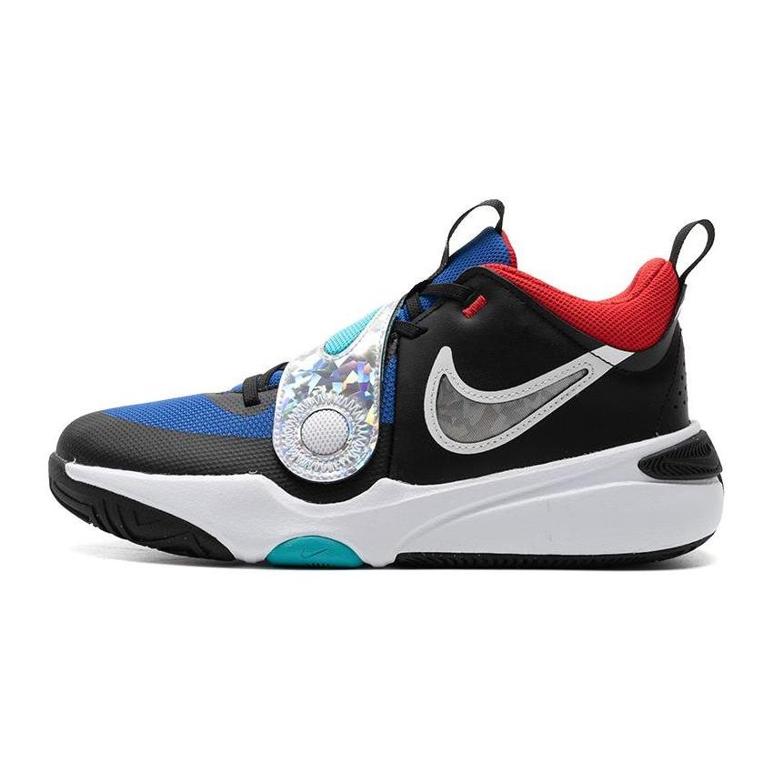 

Nike Team Hustle D 11 Cushioning Breathable Low top Children s Basketball Shoes Black Blue FJ1390-001 38