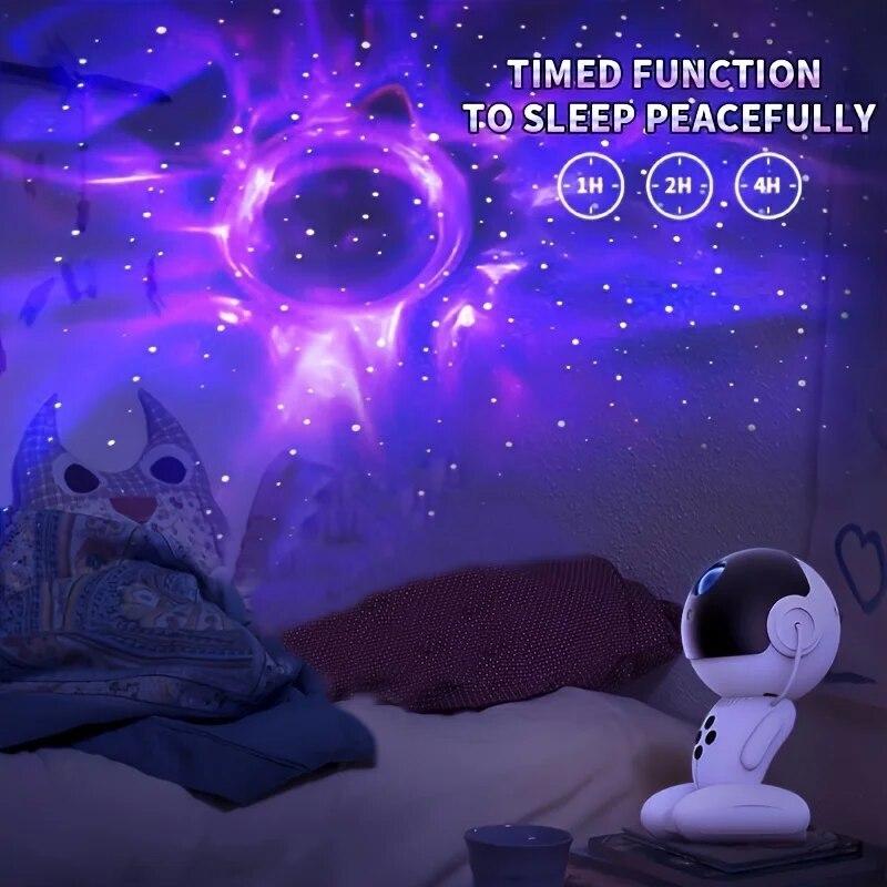 Galaxy Projector Starry Night Light Space Black Hole Robot Starry Night Projector with Remote Control For Game Room