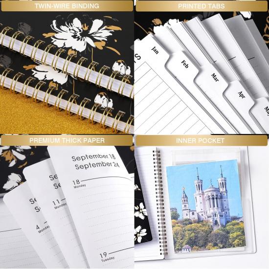 2026 Planner - 2026 Planner Weekly and Monthly, January - December 2026, Calendar Planner 2026 with Monthly Tabs, Floral Cover