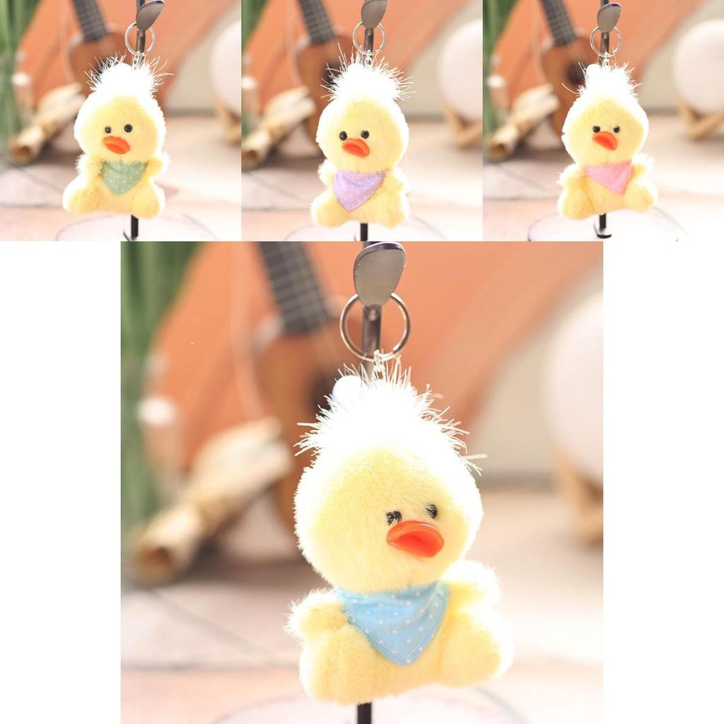 Cute Yellow Duck Plush Keychain With Super Soft Short Plush For Bag Decoration And Gift