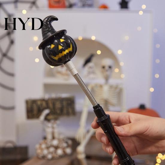 Ghost Light Decoration Halloween Party LED Glow Stick for Kids, Spooky Pumpkin No Flame Lighted Up Rod with Spring Holiday Favors Ritual