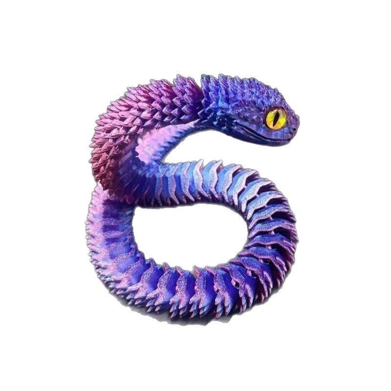 

3D Печать Игрушка Гадюка Глаз-самоцвет Подвижный шарнир Ручная работа Ландшафтные украшения фиолетовый