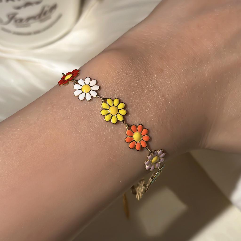 Süßes Gänseblümchen Armband Mode Persönlichkeit Minimalistisch Ästhetisch Blumen Anhänger Armband Für Frauen Hochzeitsfeier Zirkon Geschenk