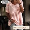 Women's Fashion Casual O-Neck Short Sleeve Blouses & Shirts